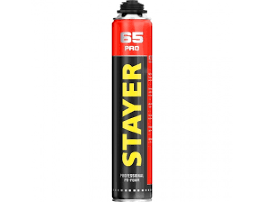 Пена STAYER BlackPRO 65  профессиональная, монтажная, пистолетная, всесезонная, 800мл
